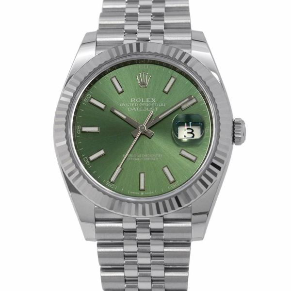 ロレックス デイトジャスト41 SS/K18WGホワイトゴールド ランダムシリアル ルーレット 126334 ROLEX ミントグリーン文字盤