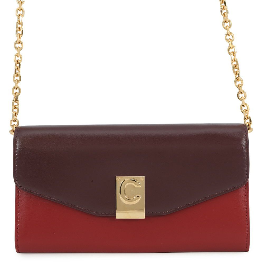 セリーヌ チェーンウォレット C セー バイカラー レザー CELINE 長財布