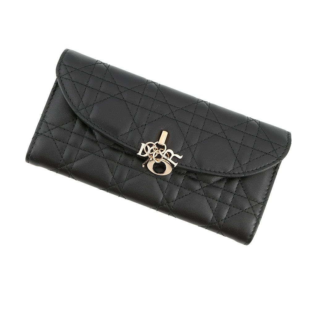 クリスチャン・ディオール 長財布 カナージュ My Dior Violet ラムスキン S6029ONMJ Christian Dior 黒