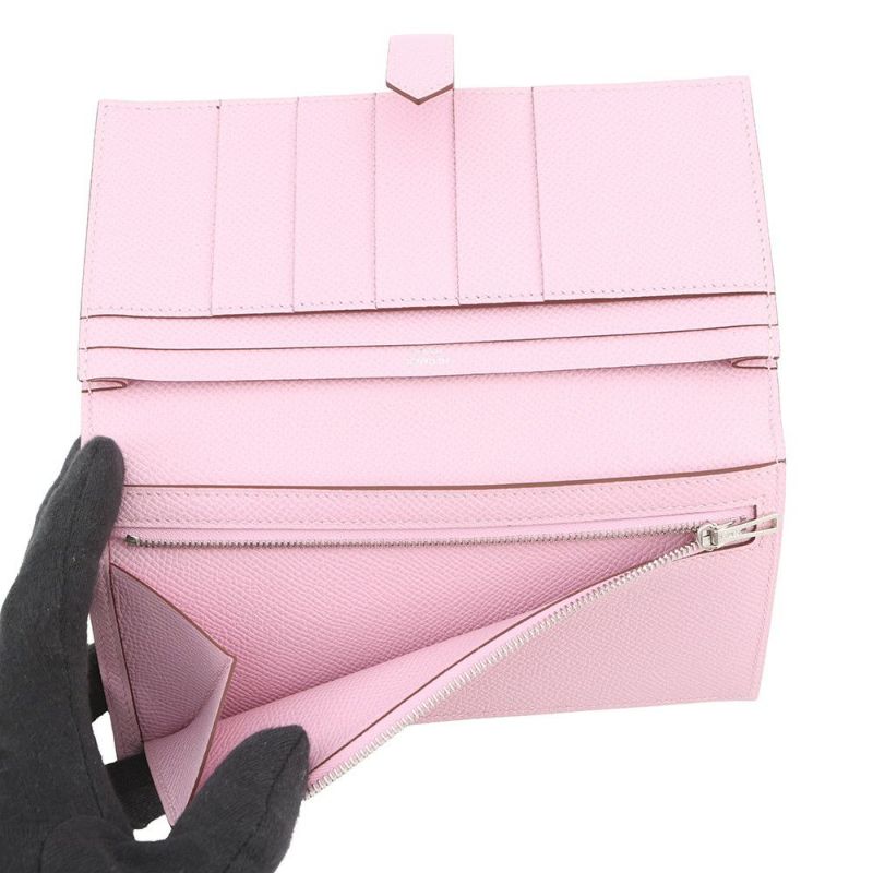 エルメス 長財布 ベアンスフレ モーヴシルベストル/シルバー金具 エプソン U刻印 HERMES 財布