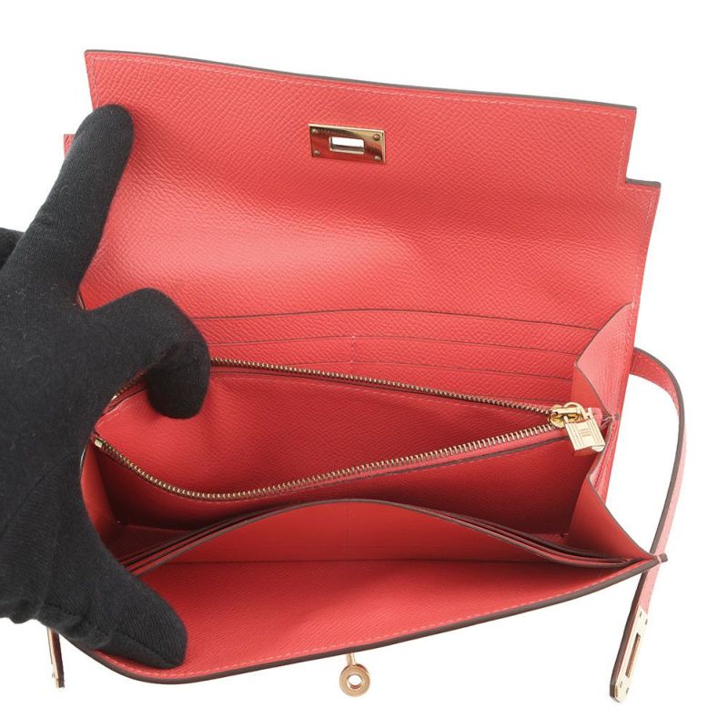 エルメス 長財布 ケリーウォレット ロング ローズジャイプール/ゴールド金具 エプソン X刻印