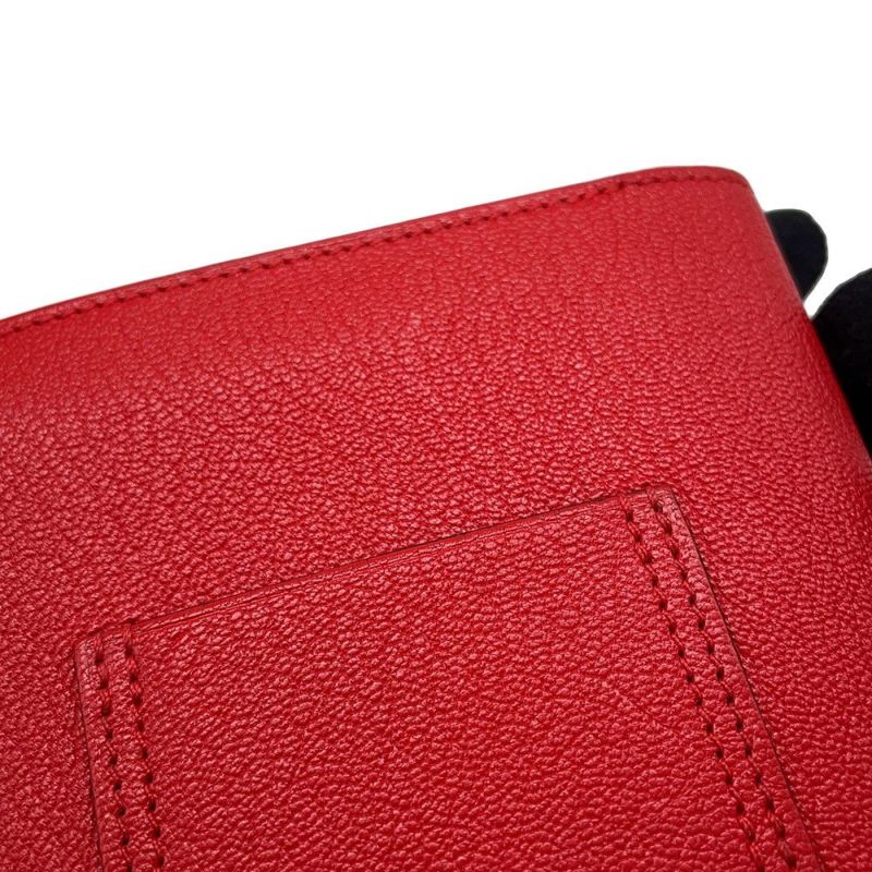 エルメス 財布 ロウリス ルリ スリム ルージュクー/シルバー金具 シェブルミゾル Z刻印 HERMES 財布