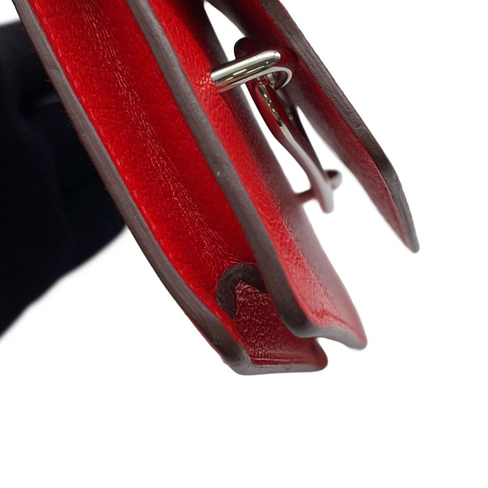 エルメス 財布 ロウリス ルリ スリム ルージュクー/シルバー金具 シェブルミゾル Z刻印 HERMES 財布