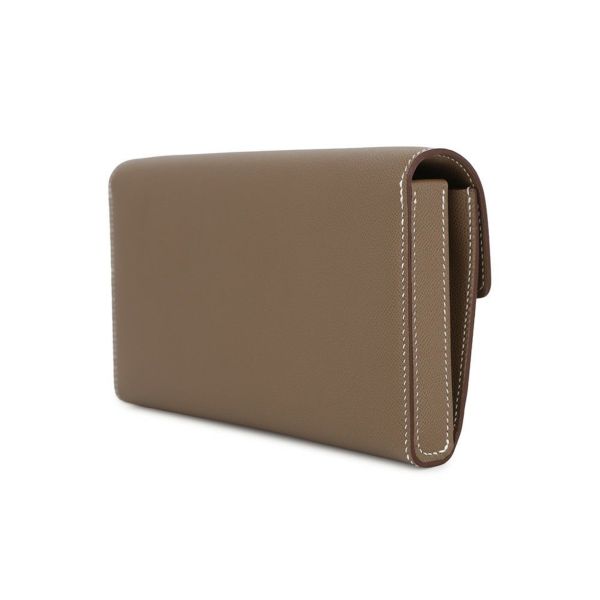 エルメス シャルニエール トゥーゴー エトゥープ/シルバー金具 ヴォーマダム K刻印 ショルダーウォレット