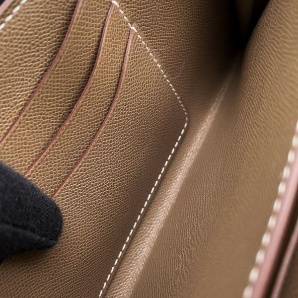 エルメス シャルニエール トゥーゴー エトゥープ/シルバー金具 ヴォーマダム K刻印 ショルダーウォレット