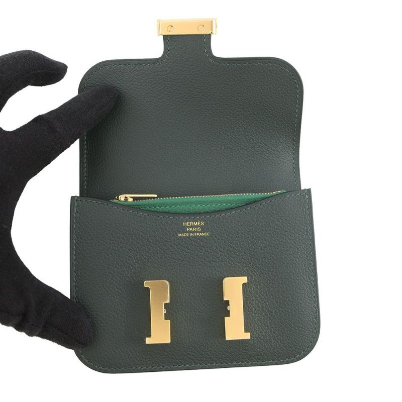 エルメス 財布 コンスタンス スリム ヴェールフォンセ/ヴェールモワイヤン/ゴールド金具 エバーカラー W刻印