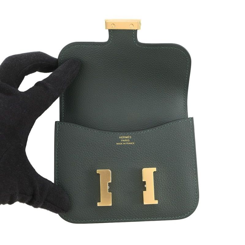 エルメス 財布 コンスタンス スリム ヴェールフォンセ/ヴェールモワイヤン/ゴールド金具 エバーカラー W刻印