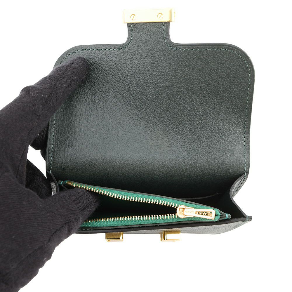 エルメス 財布 コンスタンス スリム ヴェールフォンセ/ヴェールモワイヤン/ゴールド金具 エバーカラー W刻印