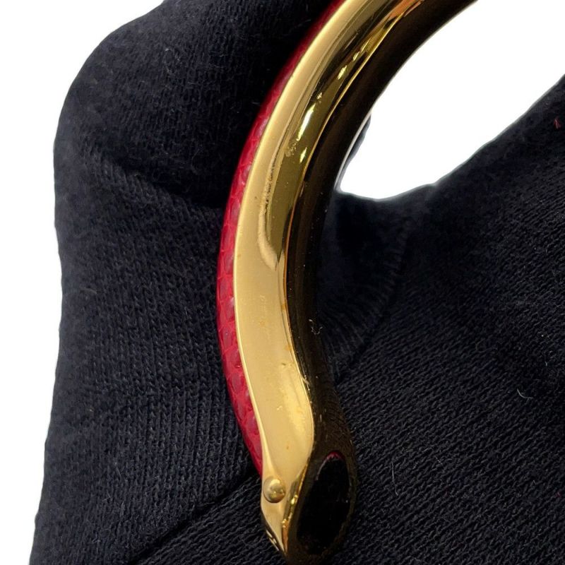 エルメス ブレスレット レッド/ゴールド金具 リザード/メタル HERMES アクセサリー