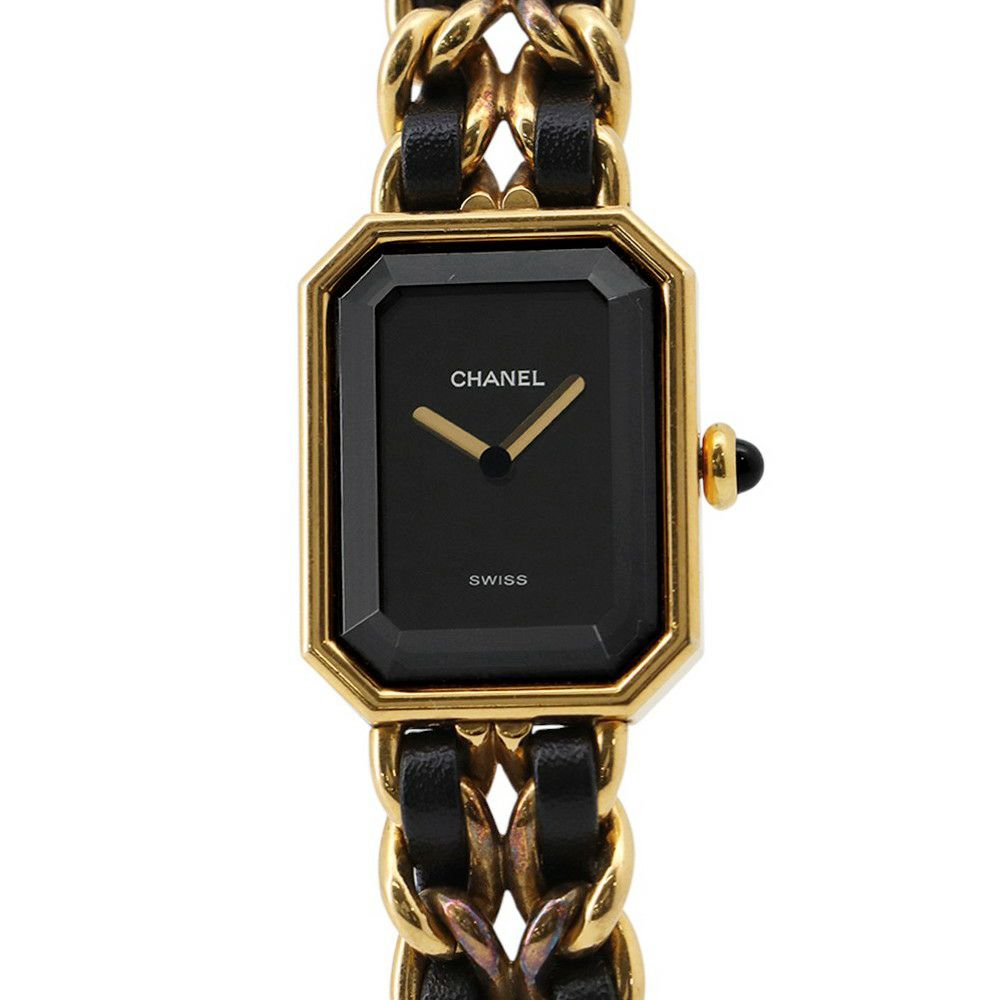 シャネル プルミエール M H0001 CHANEL 腕時計 レディース 黒文字盤 クォーツ