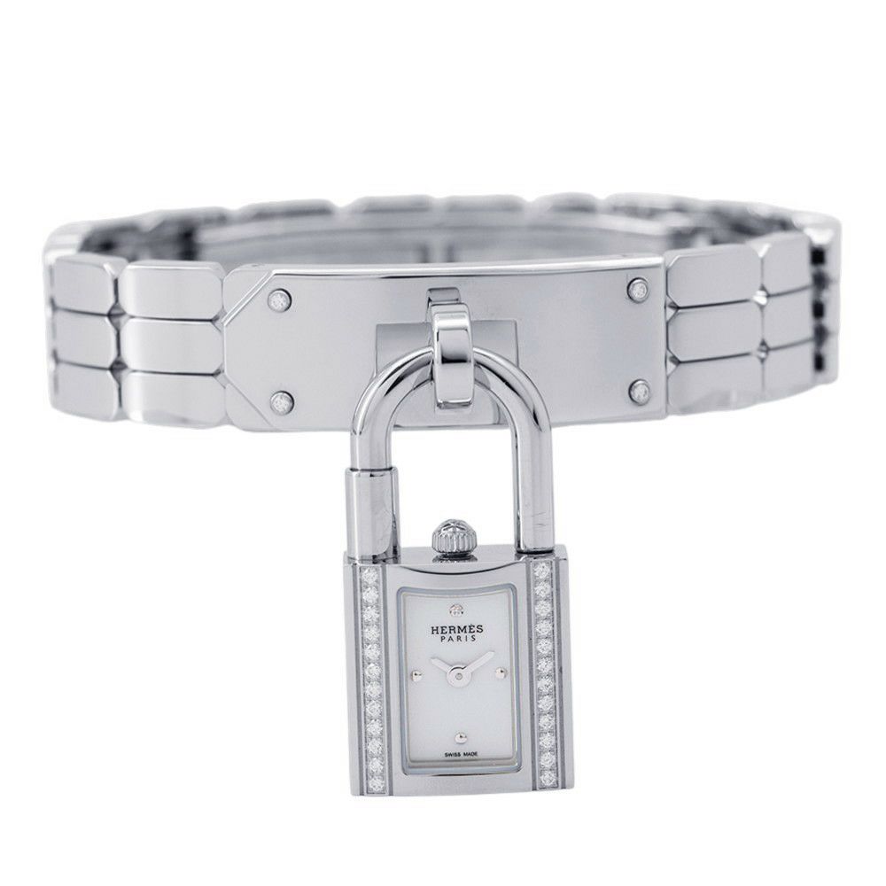 エルメス ケリーウォッチ KE4.130 HERMES 腕時計 ウォッチ クォーツ ダイヤベゼル ホワイト文字盤