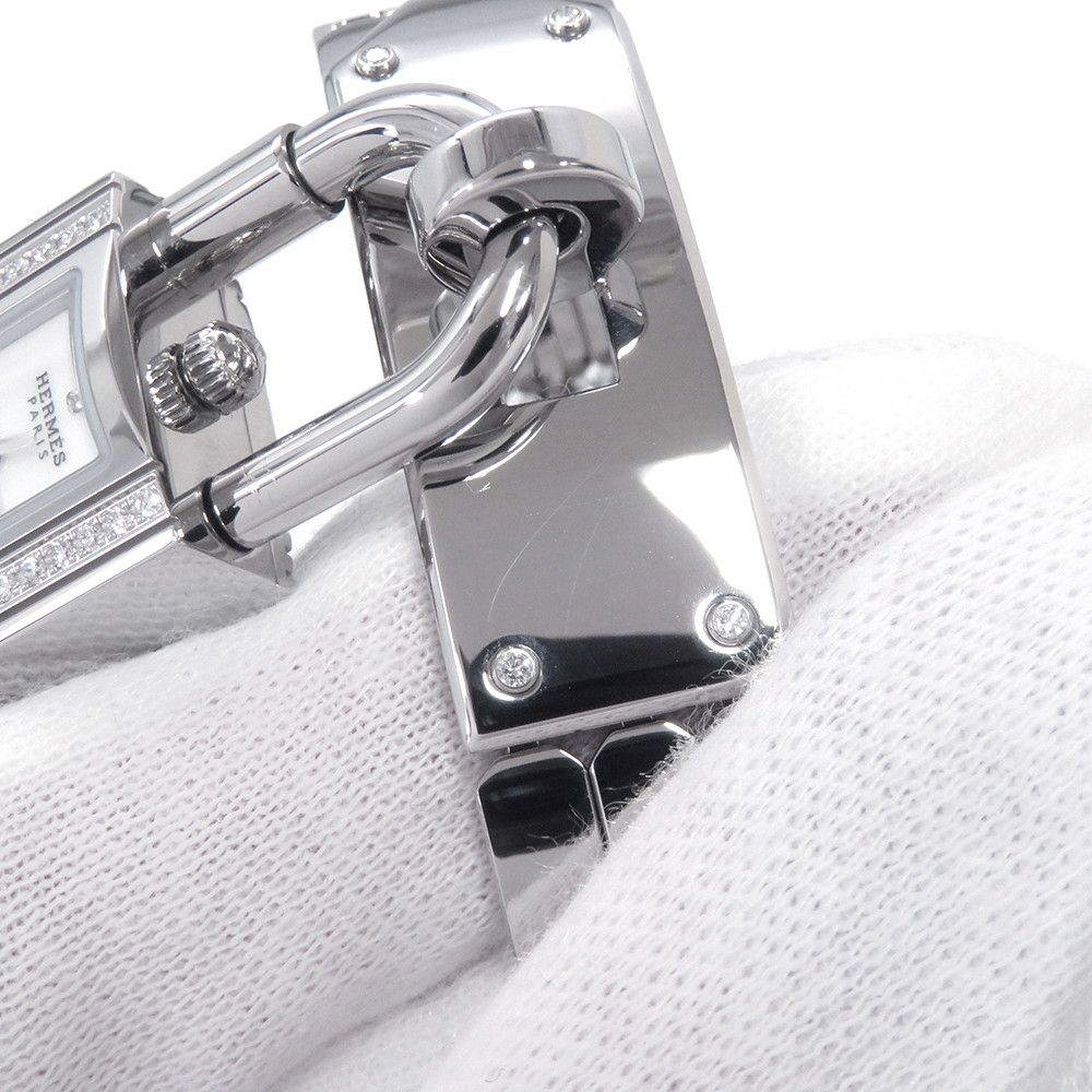 エルメス ケリーウォッチ KE4.130 HERMES 腕時計 ウォッチ クォーツ ダイヤベゼル ホワイト文字盤