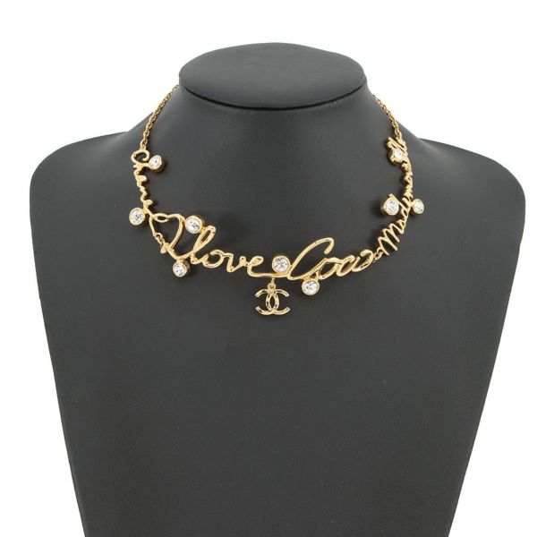 シャネル チョーカー I LOVE COCO ラインストーン I24S ABD427 CHANEL ネックレス アクセサリー