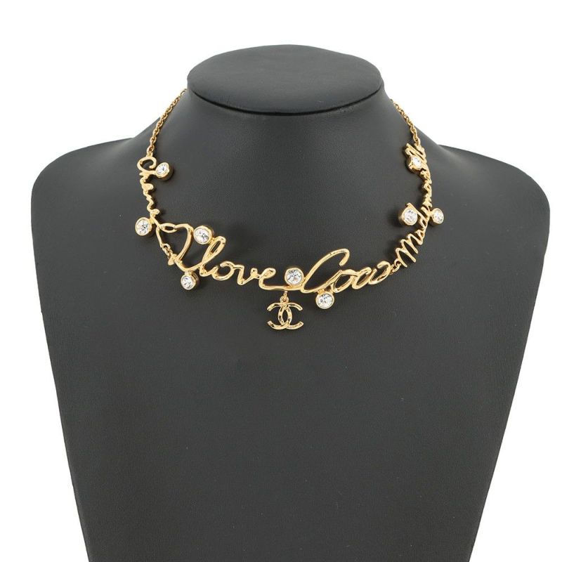 シャネル チョーカー I LOVE COCO ラインストーン I24S ABD427 CHANEL ネックレス アクセサリー