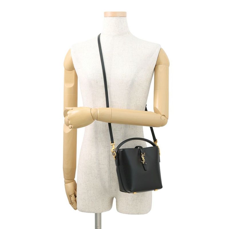 サンローランパリ ハンドバッグ LE 37 ミニ バケットバッグ レザー 765870 SAINT LAURENT PARIS 黒 2way