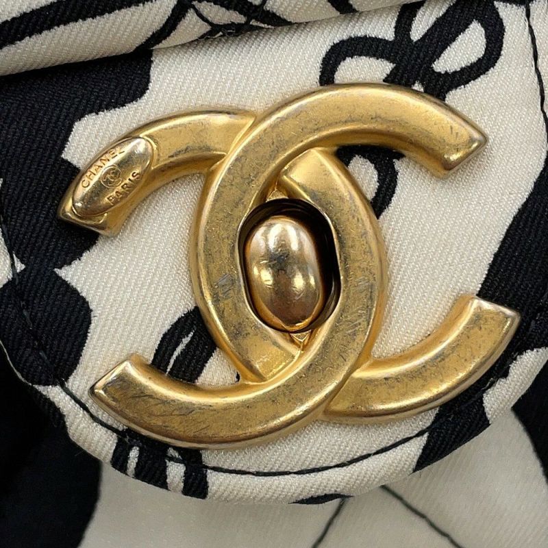 シャネル チェーンショルダーバッグ マトラッセ ココマーク ディアココ ミニ ナイロン AS3004 CAHNEL 黒 白 2way