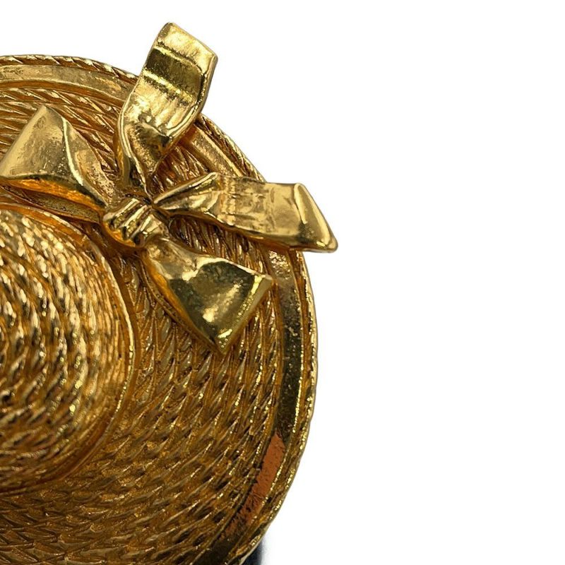 シャネル ブローチ 麦わら帽子モチーフ メタル CHANEL アクセサリー
