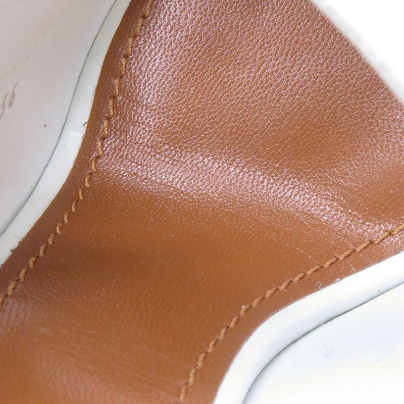 ルイヴィトン サンダル レザー トリニティライン ヒールサンダル レディースサイズ36 LOUIS VUITTON 靴 白 ホワイト