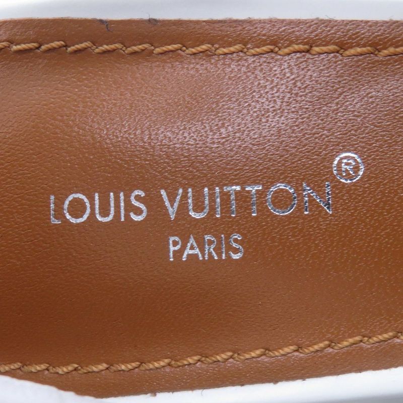 ルイヴィトン サンダル レザー トリニティライン ヒールサンダル レディースサイズ36 LOUIS VUITTON 靴 白 ホワイト