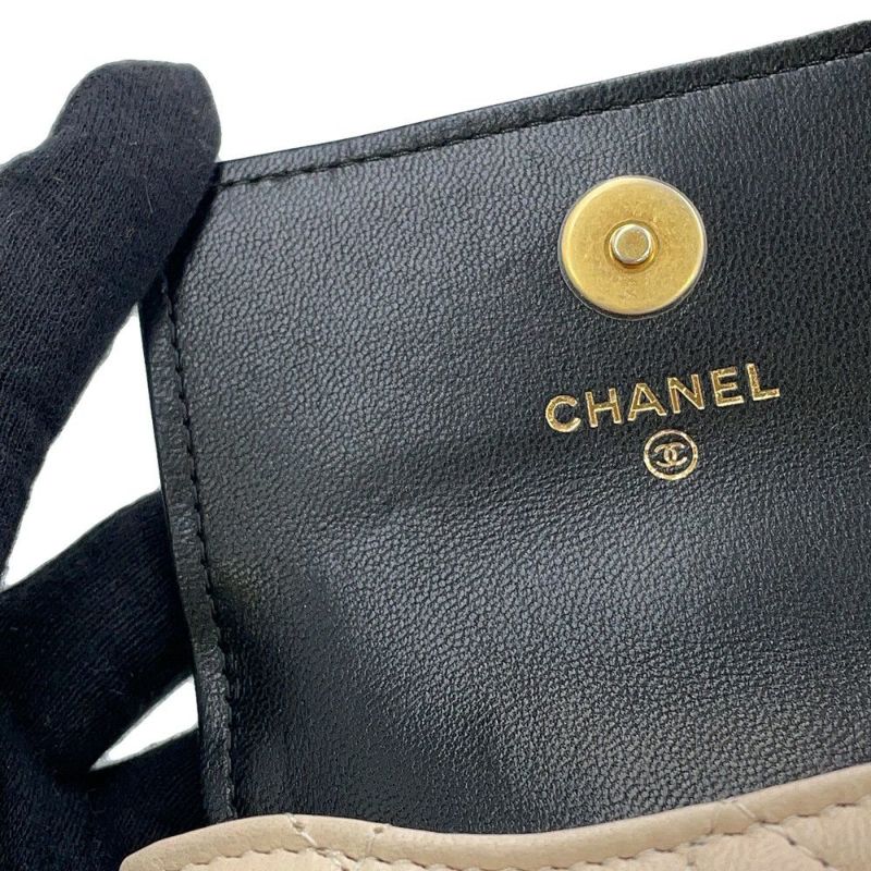 シャネル ボディバッグ ココマーク マトラッセ ミニチェーンベルトバッグ ラムスキン CHANEL 黒 ウエストポーチ