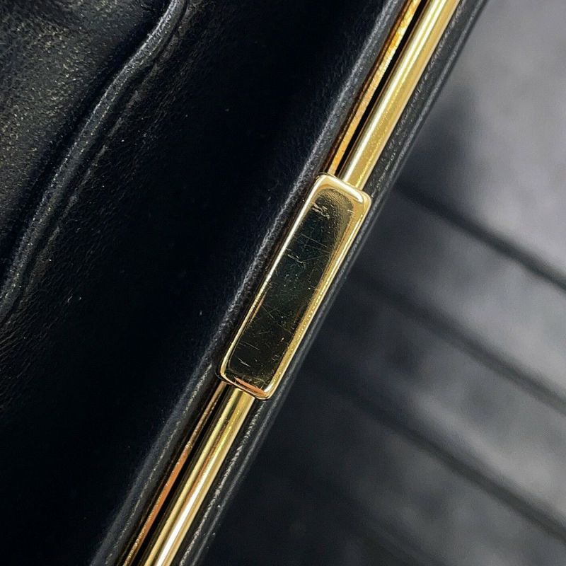 シャネル 長財布 ココマーク がま口 ロングウォレット キャビアスキン CHANEL 黒