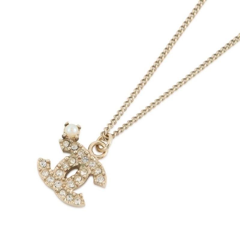 シャネル ネックレス ココマーク フェイクパール ラインストーン 10A CHANEL アクセサリー
