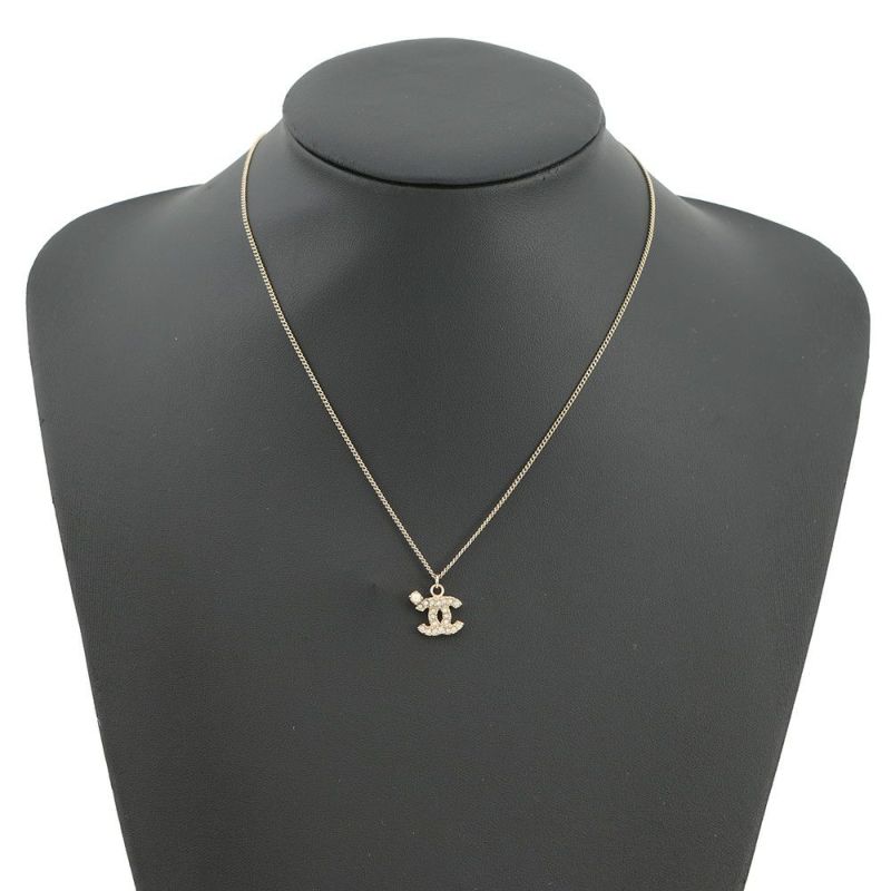 シャネル ネックレス ココマーク フェイクパール ラインストーン 10A CHANEL アクセサリー