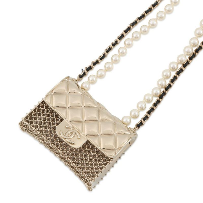 シャネル ネックレス ココマーク マトラッセバッグモチーフ フェイクパール B21S AB6135 CHANEL アクセサリー