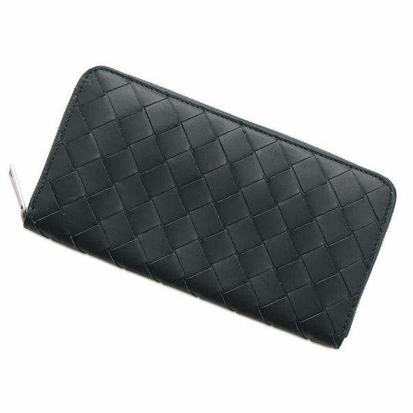 ボッテガヴェネタ 長財布 イントレチャート ジップアラウンドウォレット レザー BOTTEGA VENETA バイカラー 財布