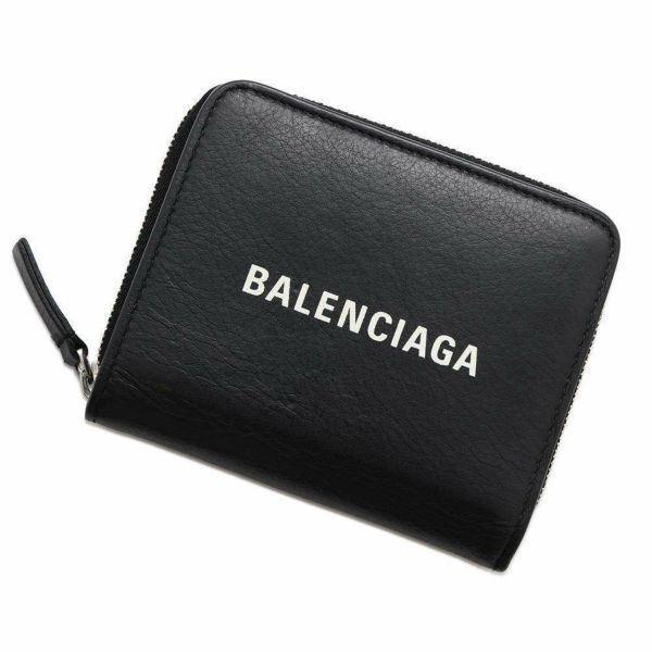 バレンシアガ 二つ折り財布 エブリデイ スモールウォレット レザー 551933 BALENCIAGA 財布 黒