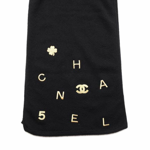 シャネル マフラー ロゴ ココマーク カシミヤ CHANEL ストール 黒