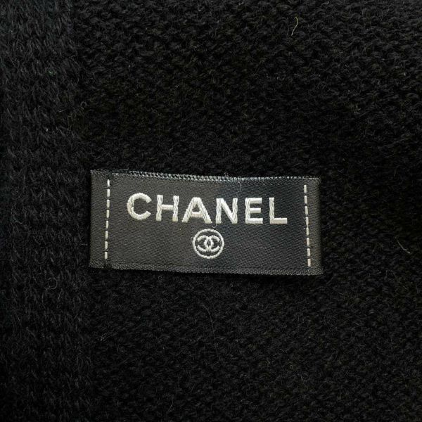 シャネル マフラー ロゴ ココマーク カシミヤ CHANEL ストール 黒