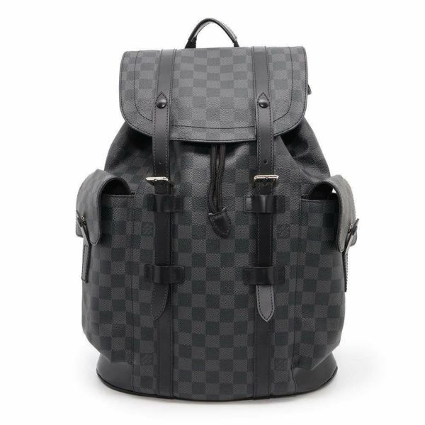 ルイヴィトン リュックサック ダミエ・グラフィット クリストファーMM N41379 LOUIS VUITTON バックパック 黒 ブラック