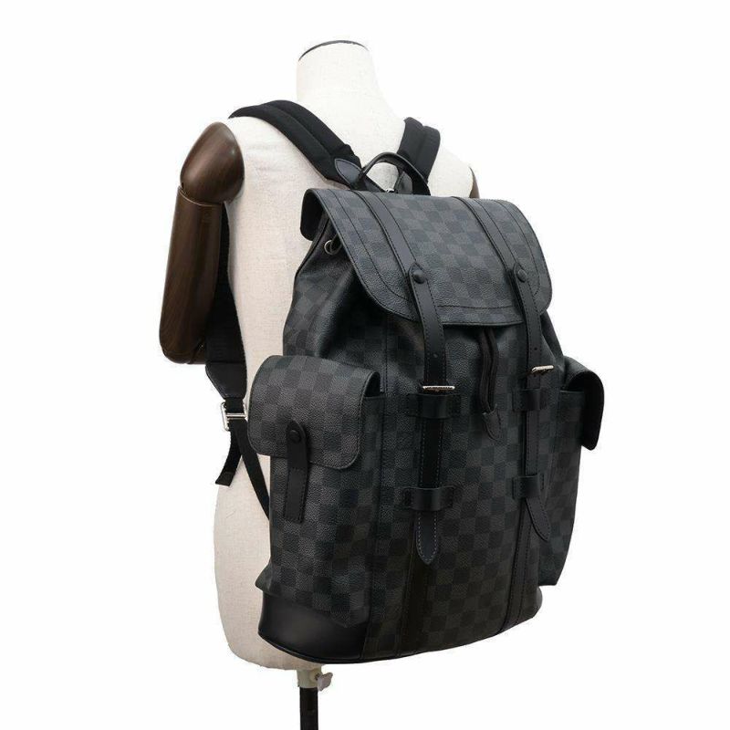 ルイヴィトン リュックサック ダミエ・グラフィット クリストファーMM N41379 LOUIS VUITTON バックパック 黒 ブラック