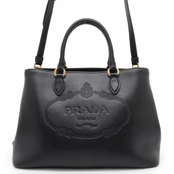 プラダ ハンドバッグ レザー 1BA579 PRADA 2wayバッグ 黒