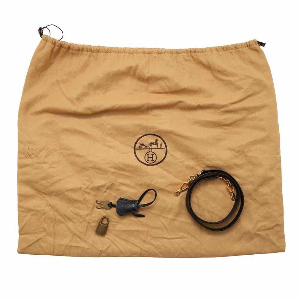 エルメス ハンドバッグ ケリー32 内縫い ブラック/ゴールド金具 アルデンヌ T刻印 2wayショルダー 黒