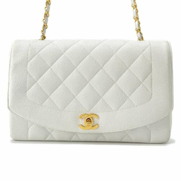 シャネル チェーンショルダーバッグ ダイアナ マトラッセ25 ココマーク ラムスキン A01165 CHANEL バッグ 白 安心保証 |  中古・新品ブランド販売ギャラリーレア公式通販