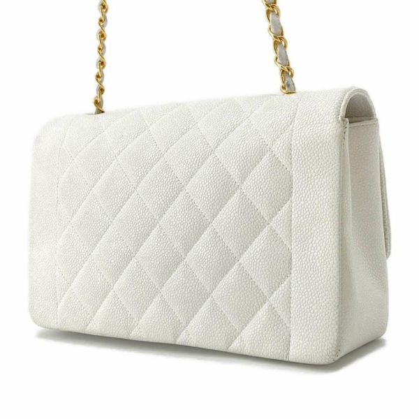 シャネル チェーンショルダーバッグ ダイアナ マトラッセ25 ココマーク ラムスキン A01165 CHANEL バッグ 白