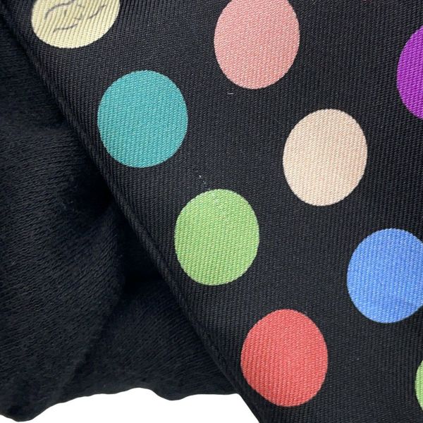 シャネル スカーフ ココマーク 総柄 ドット シルク CHANEL 黒