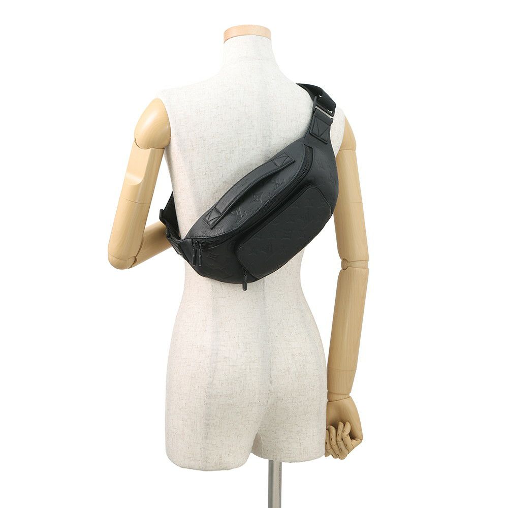 ルイヴィトン ボディバッグ モノグラム・シャドウ ラッシュ・バムバッグ M47058 ウエストバッグ 黒 ブラック