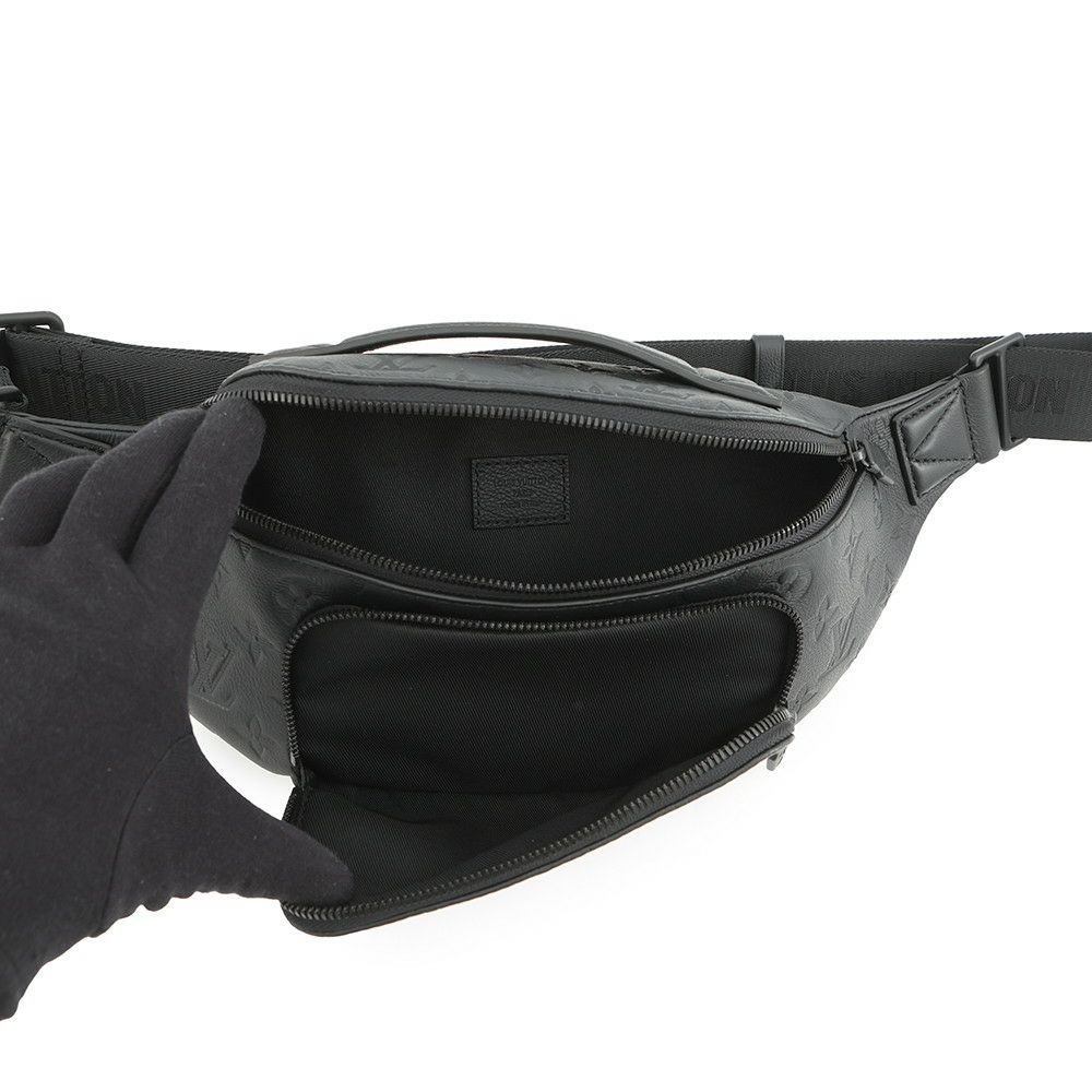 ルイヴィトン ボディバッグ モノグラム・シャドウ ラッシュ・バムバッグ M47058 ウエストバッグ 黒 ブラック