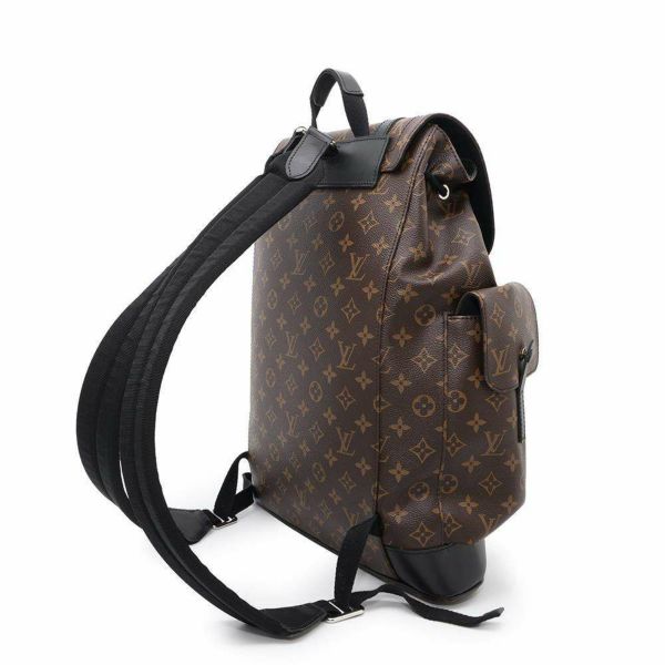 ルイヴィトン リュックサック モノグラム・マカサー クリストファーMM M43735 LOUIS VUITTON バックパック 黒 ブラック