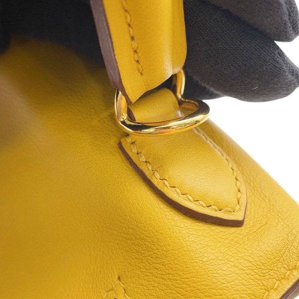 エルメス ハンドバッグ ケリー25 内縫い ジョーヌアンブル/ゴールド金具 スイフト C刻印 ２wayショルダー