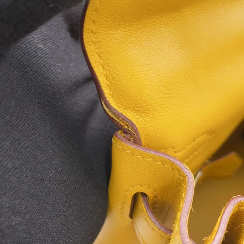 エルメス ハンドバッグ ケリー25 内縫い ジョーヌアンブル/ゴールド金具 スイフト C刻印 ２wayショルダー