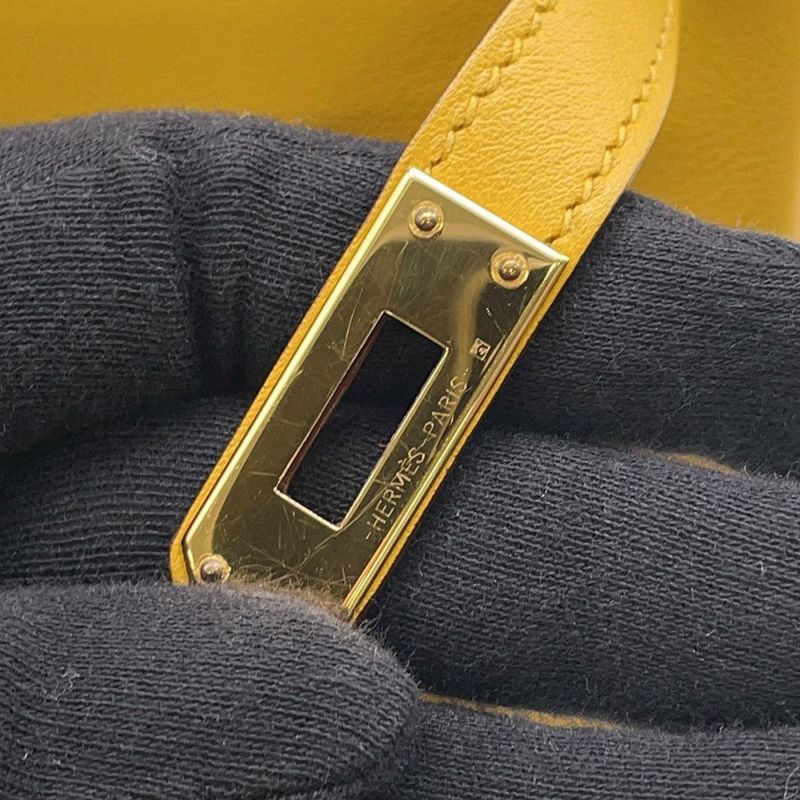エルメス ハンドバッグ ケリー25 内縫い ジョーヌアンブル/ゴールド金具 スイフト C刻印 ２wayショルダー