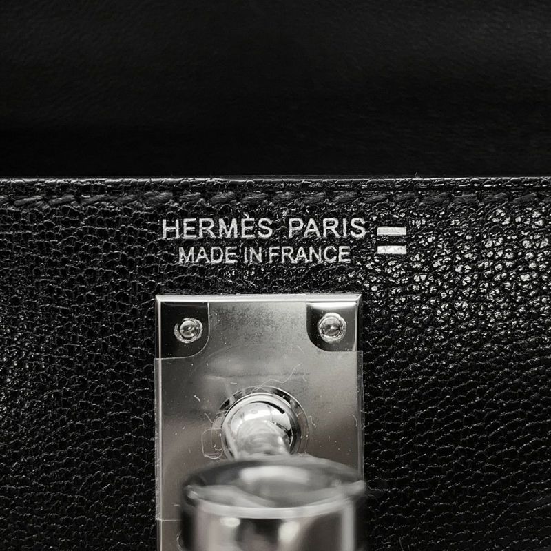 エルメス ミニケリー2 外縫い タッチ ブラック/オンブレ/シルバー金具 シェブルシャムキラ/リザードナチュラ K刻印 黒