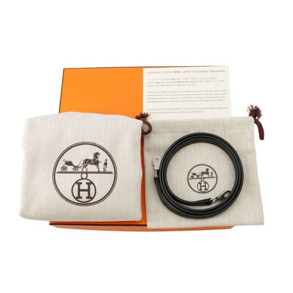 エルメス ミニケリー2 外縫い タッチ ブラック/オンブレ/シルバー金具 シェブルシャムキラ/リザードナチュラ K刻印 黒