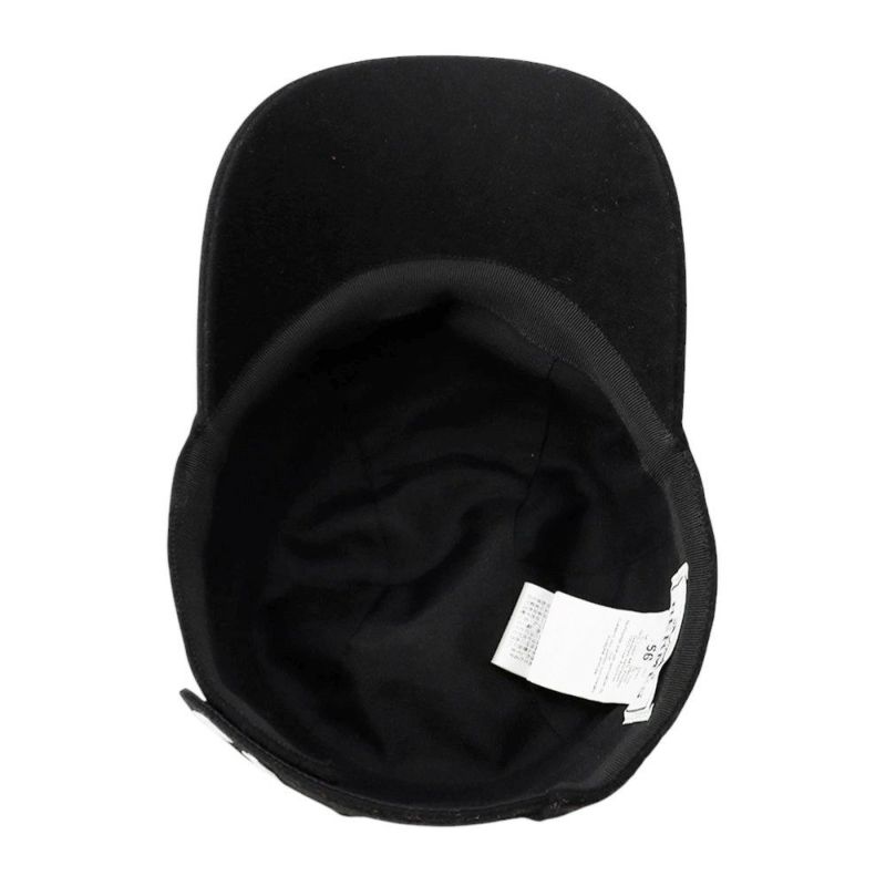 エルメス キャップ デイヴィス・ラッキー 馬蹄モチーフ カシミヤ サイズ56 HERMES キャスケット 黒