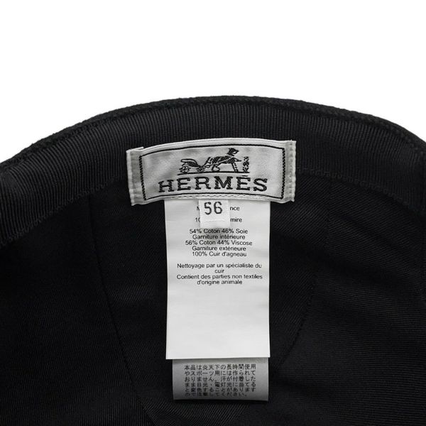 エルメス キャップ デイヴィス・ラッキー 馬蹄モチーフ カシミヤ サイズ56 HERMES キャスケット 黒