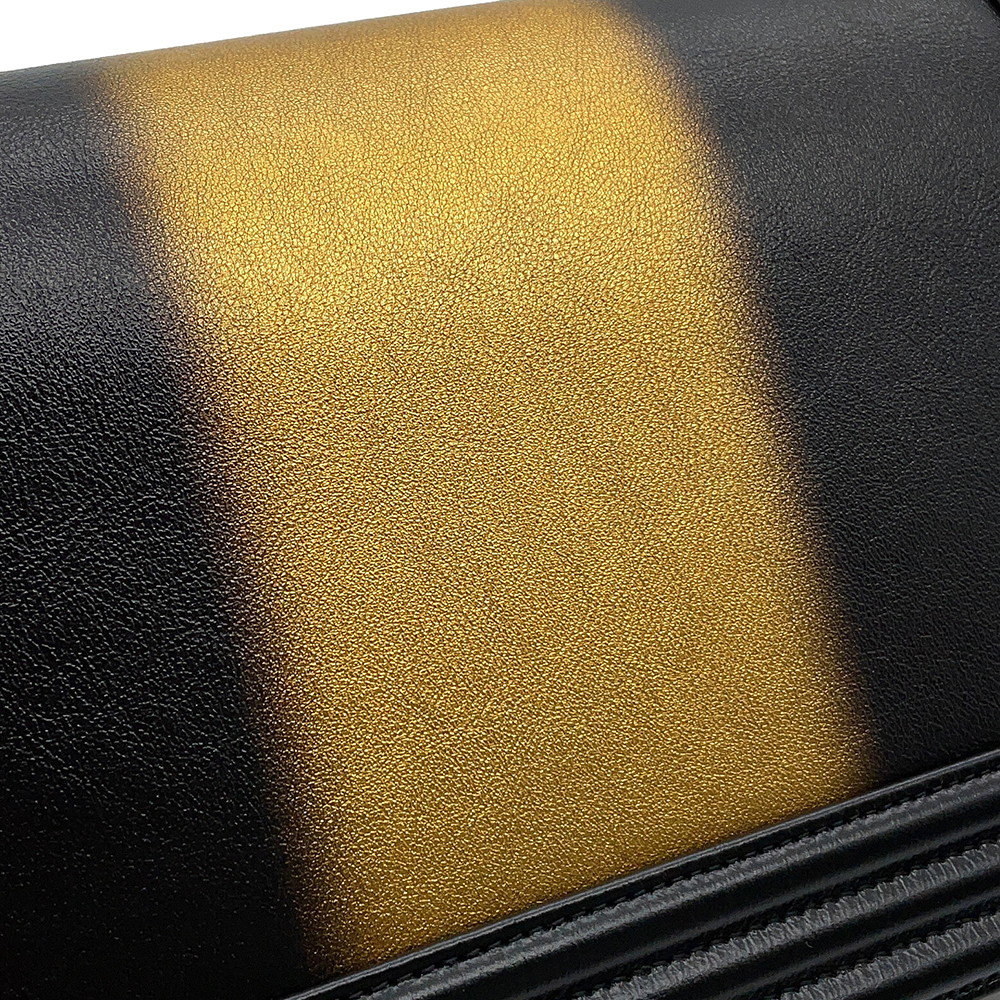 シャネル チェーンショルダーバッグ ボーイシャネル ストライプ レザー A67086 CHANEL バッグ 黒